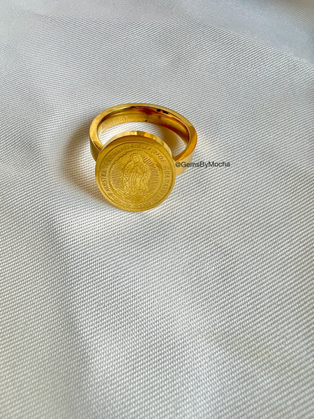 New Design Copper Gold Plated Coin Ring With Rhinestones, Open-end And  Adjustable Size, Couple's Wedding Jewelry | SHEIN USA