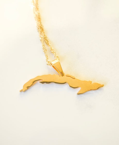 Cuba Map Necklace