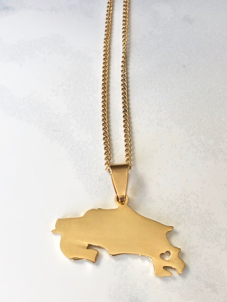 Costa Rica Map Necklace