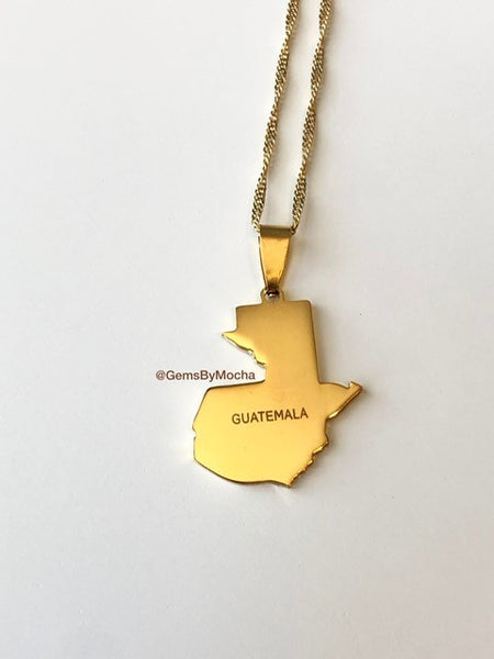 Guatemala Map Necklace