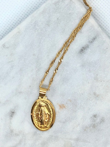 La Virgen de La Medalla Milagrosa Necklace